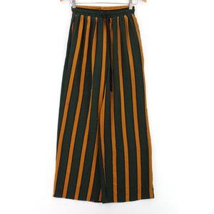 Favlux Women’s Pants Multicolor Striped Wide Leg Slip-on Drawstring Flat Front S
